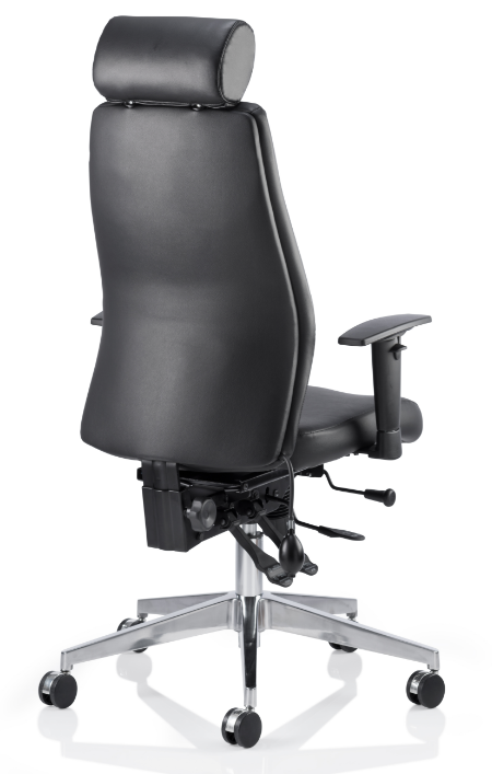 Onyx Leather Ergonomic Posture Office Chair - Recommended by Leading UK Chiropractor Doctor